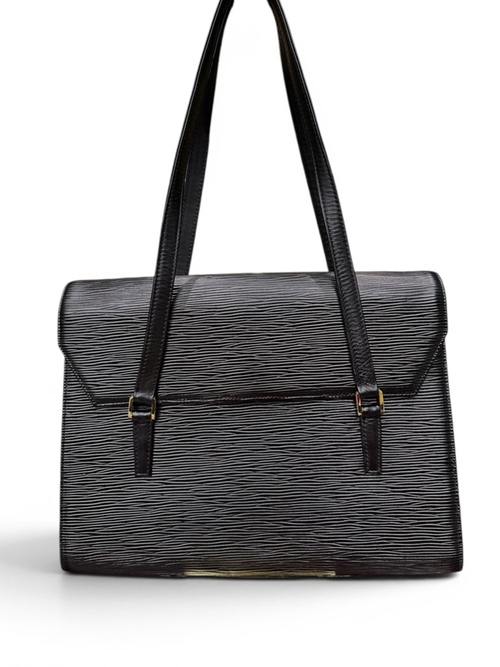 Valentino Garavani Black Textured Leather Shoulder Bag Vintage Classic (C12)